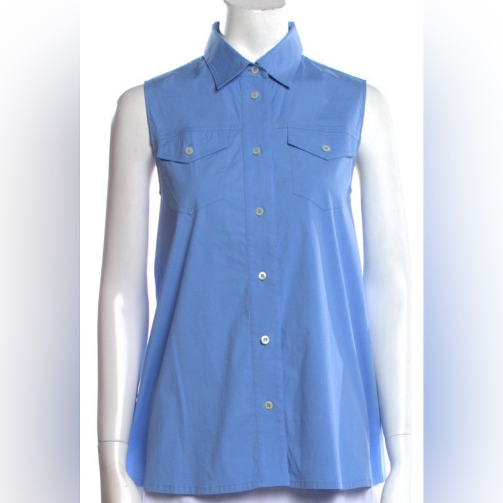 Prada Sky Blue Sleeveless Shirt